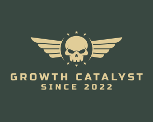 Military Skull Wings logo design