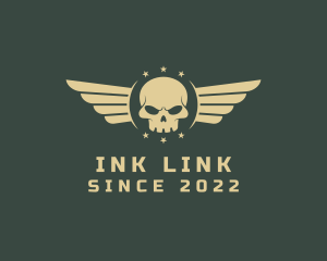 Military Skull Wings logo design