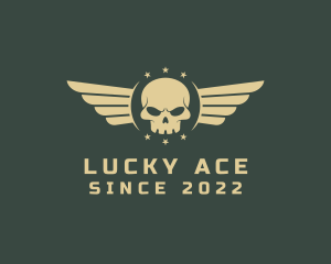 Military Skull Wings logo design