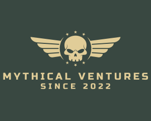 Military Skull Wings logo design