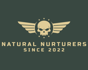 Military Skull Wings logo design