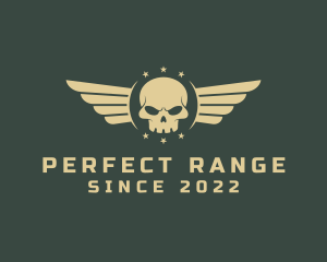 Military Skull Wings logo design