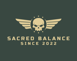 Military Skull Wings logo design