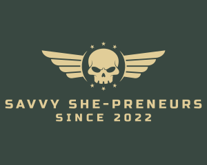 Military Skull Wings logo design