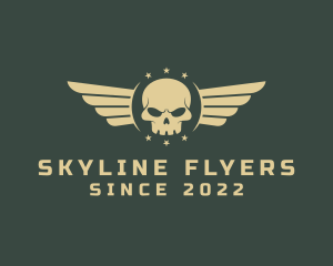 Military Skull Wings logo design