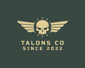 Military Skull Wings logo design