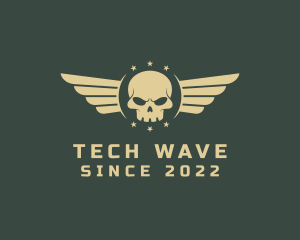 Military Skull Wings logo design