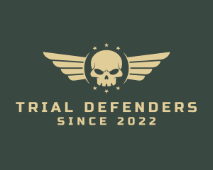 Military Skull Wings logo design