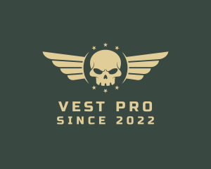 Military Skull Wings logo design