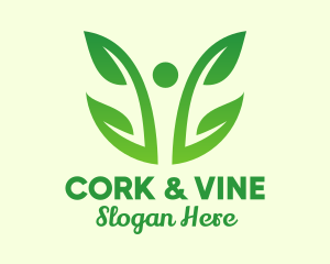 Two Leaf Vine Plant  logo design