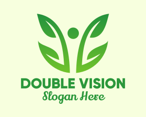 Two Leaf Vine Plant  logo design