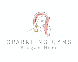 Beauty Woman Earring logo design