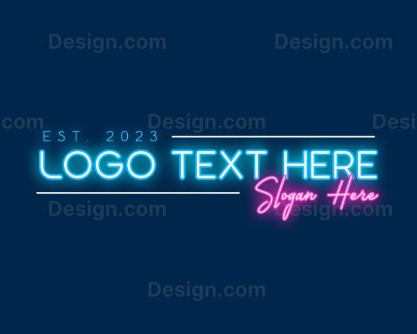 Retro Neon Sign Logo