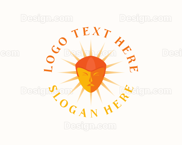 Orange Sun Face Logo