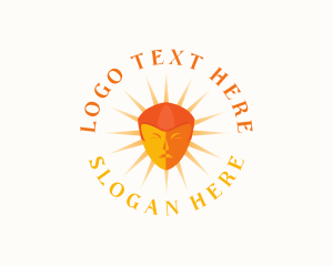 Orange Sun Face Logo