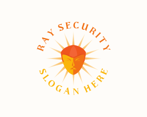 Orange Sun Face logo design