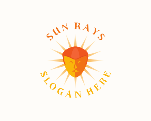 Orange Sun Face logo design