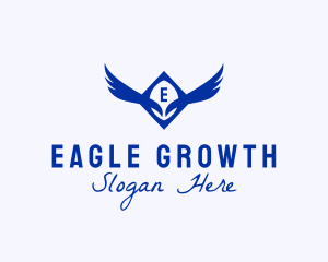 Wings Eagle Aviation Company logo design