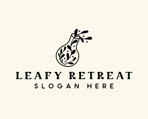 Plant Leaf Flask Logo