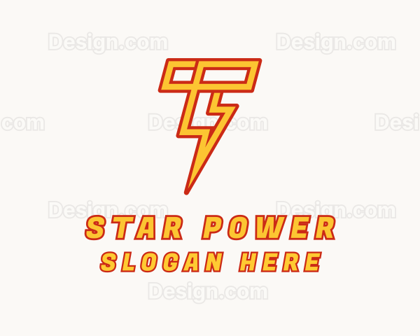 Lightning Bolt Letter T Logo