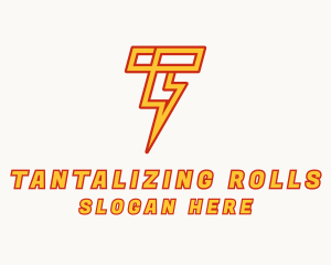 Lightning Bolt Letter T logo design