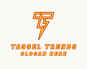 Lightning Bolt Letter T logo design