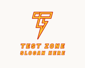 Lightning Bolt Letter T logo design