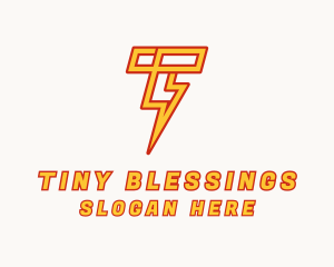 Lightning Bolt Letter T logo design