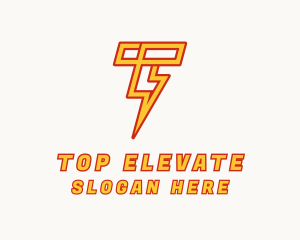 Lightning Bolt Letter T logo design