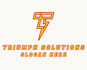 Lightning Bolt Letter T logo design