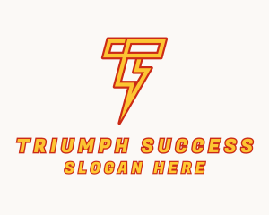 Lightning Bolt Letter T logo design