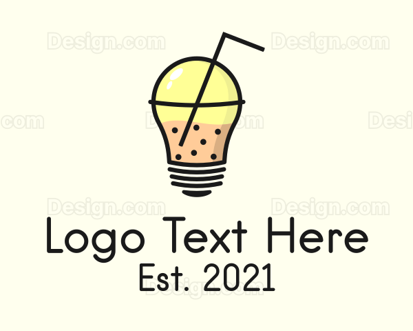 Milk Tea Bulb Logo