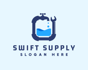 Faucet Pipe Plumbing logo design