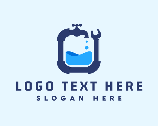 Faucet Pipe Plumbing logo