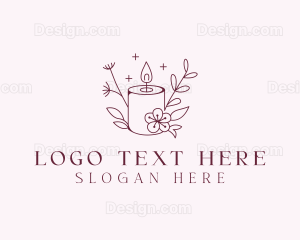 Floral Artisanal Candle Logo