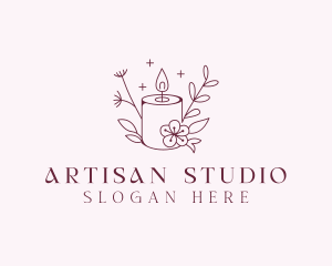 Floral Artisanal Candle logo design