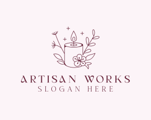 Floral Artisanal Candle logo design