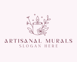 Floral Artisanal Candle logo design