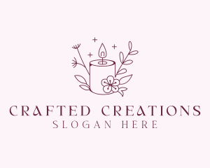 Floral Artisanal Candle logo design