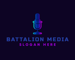 Microphone Podcast Media logo design