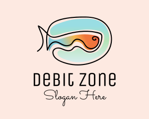 Ocean Fish Monoline logo design