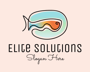 Ocean Fish Monoline logo design