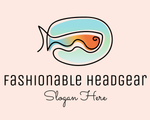 Ocean Fish Monoline logo design