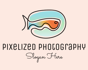 Ocean Fish Monoline logo design