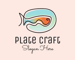 Ocean Fish Monoline logo