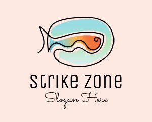 Ocean Fish Monoline logo design