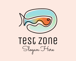 Ocean Fish Monoline logo design