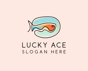 Ocean Fish Monoline logo design