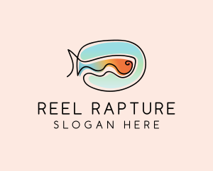 Ocean Fish Monoline logo
