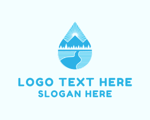 Blue Nature Water Drop logo